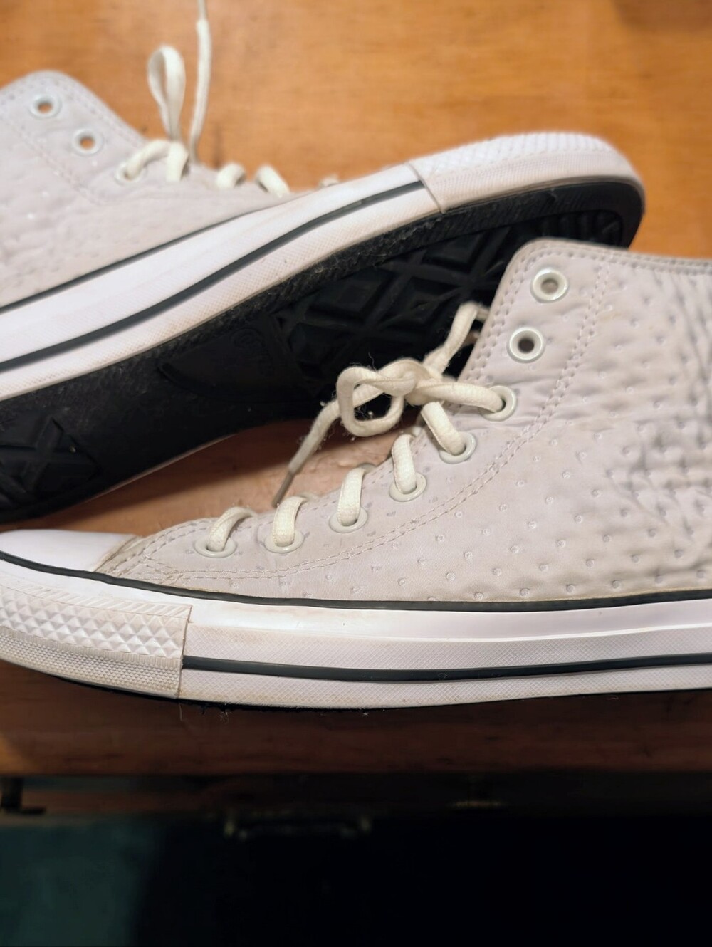 Converse Chuck Taylor All Star Light Grey Quilted High-Top- Women's Sneakers-9